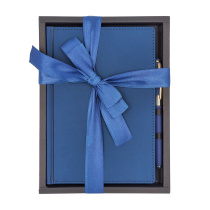 Набор ежедневник дат. 2026г А5 136л. тв.пер., кожзам "Velvet. Темно-синий"+ручка "Monaco"