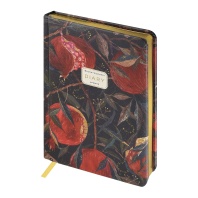 Ежедневник недат. А5+ 120л., тв.обл., иск.кожа "Flora. Гранат" ляссе