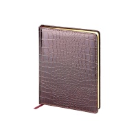 Ежедневник недат. А6+ 136л., тв.обл., иск.кожа "Caiman. Коричневый"