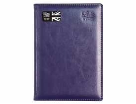 Ежедневник недат. А5 GLOBAL DELUXE, синий, нат.кожа, сереб..срез