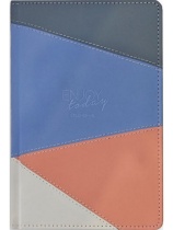 Ежедневник недат. А5  136л., 7БЦ "Абстрактные впечатления" кожзам, розово-голубой