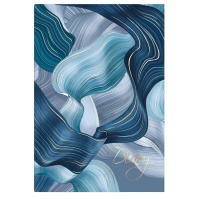 Ежедневник недат А5 интегр.пер.,  80л. "Diary. Синие полотна" тисн.фольгой, софт-тач, лин.