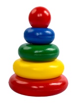 Пирамидка "Малышок" 4 кольца, шарик, пластиковая 1+
