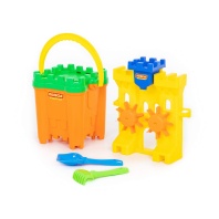 Набор игрушек. Песочная мельница "Крепость", ведро-крепость "Макси", сито-крепость "Макси", лопатка Набор игрушек. Песочная мельница "Крепость", ведро-крепость "Макси", сито-крепость "Макси", лопатка