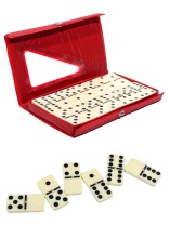 Домино пластмассовое 17*10см, пластиковый футляр