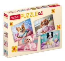 Пазлы    4в1  "Пушистые модницы" 200*140мм 8+12+15+20 дет.