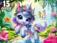 Пазл МАКСИ 15 элементов "Маленький единорог"