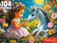 ПАЗЛЫ 104 элемента. МАЛЕНЬКАЯ ПРИНЦЕССА И ЕДИНОРОГ  (арт. УК104-6615)|РЫ|УК104-6615