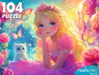 ПАЗЛЫ 104 элемента. ПРИНЦЕССА В РОЗОВОМ ПЛАТЬЕ (арт.Ф104-7604)|РЫ|Ф104-7604