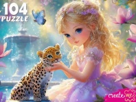 ПАЗЛЫ 104 элемента. ПРИНЦЕССА С МАЛЕНЬКИМ ЛЕОПАРДОМ (арт. УК104-6617)|РЫ|УК104-6617