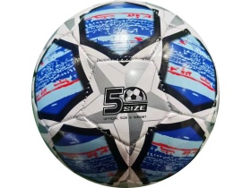 Мяч спортивный футбольный 35 см, PVC, 300гр, сине-белый, НЕ НАДУТЫЙ