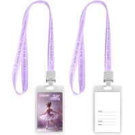 Бейдж 70x110 мм вертикальный Ballet Academy", ПВХ , цв. лента с принтом