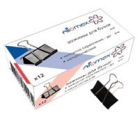 Зажим д\бум. мет. черн. Attomex 41мм., 12шт/уп.