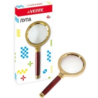 Лупа  70мм, увеличение 4-кратное, деревянная ручка