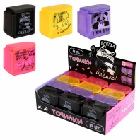 Точилка пласт. 2 отв. "Герои с характером" 5,6*2,8*4,8см, ассорти