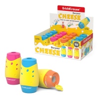 Точилка пласт. с контейнером  2 отв. Cheese, ассорти