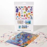 Игра с наклейками "Подводный мир" с игровым полем, А5 2л.