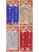 Набор ёлочных бантов 12шт, 5,5см "Яркий праздник"