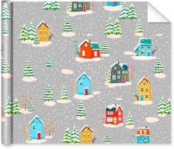 Бумага упаковочная 70*100см "Домики"