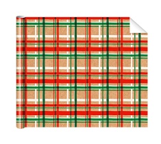 Бумага упаковочная крафт 70*100см "Клетка" красный/зеленый