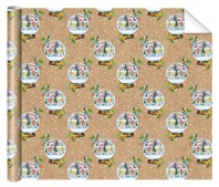 Бумага упаковочная крафт 70*100см "Снежный шар"