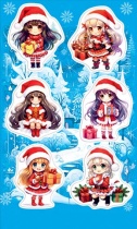 Наклейки новогодние "Аниме" 16*10см