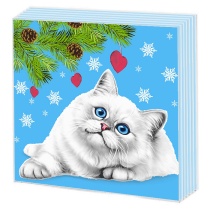 Салфетка "НГ Новогодний котик" 33*33см, 20 шт., 2-х слойная