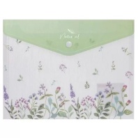 Конверт на кнопке  с рисунком А5 Natural flowers, текстура, 180мкм