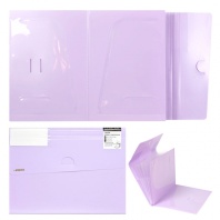 Папка  6 отд. на кнопке, Pastel сиреневая