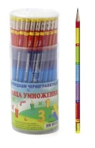 Карандаш чернографитный с ластиком HB "Таблица умножения" корпус ассорти HATBER_ BHn_72121|ДЖ|BHn_72121