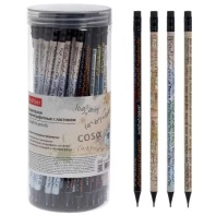 Карандаш чернографитный с ластиком HB "Вспомнить все.Математика" корпус ассорти HATBER_ BL_090620|ДЖ|BL_090620