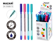 Ручка шар. MAZARI "Fonte B" синяя, масл.осн., игольч.након., 0,7мм, смен.стерж. 139мм