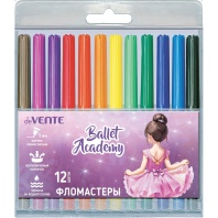 Фломастеры  12цв "deVENTE. Ballet Academy", вент.колпачок, блистер