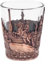 Стопка "Санкт-Петербург" с мет.подставкой медь