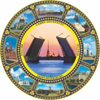 Магнит сувенирный   7см СПБ Мосты, фарфор