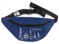 Сумка на пояс "СПб. Потоп", цв.синий