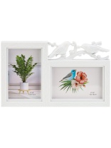 Фоторамка на 2 фото 10*15см Птичка верности, белый Фоторамка на 2 фото 10*15см Птичка верности, белый