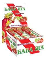Жевательная конфета Баба Яга 11гр. /уп.48 шт./, клубника