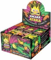 Жевательная конфета КИСЛАЯ АТАКА 11гр. /уп.48 шт./ ассорти