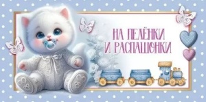 Конверт для денег "На пелёнки и распашонки" мальчик