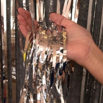 Занавес 1*2м "Дождик" серебро, фольга