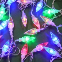 Гирлянда улич. электрическая 4м 20LED светодиодная "Кристалл" прозрач. шнур, 220В, мультицвет