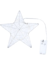 Фигура новогодняя 20см "Белая звезда" на батарейках