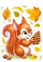 Наклейки оформительские 33*23см "Белочка и осень"