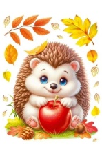 Наклейки оформительские 33*23см "Ежик и осень"