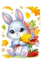Наклейки оформительские 33*23см "Зайчик и осень"