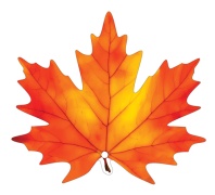 Вырубная фигурка 10*15см "Листочки. Клен красно-оранжевый"