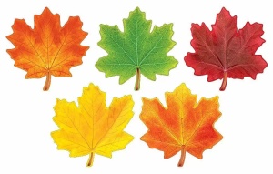 Комплект украшений на скотче 10*10см "Листья" 10шт/уп