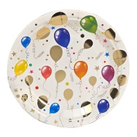 Тарелка бум. 18 см,  6 шт "Шарики"