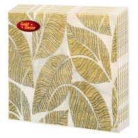 Салфетка  Gold decor "Золотые листья" 33*33см, 20 шт., 3-х слойная